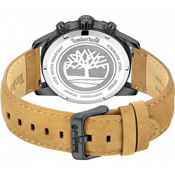 Timberland Hampton Harbour beige leather watch, imported from the UK