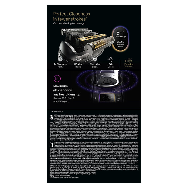 Braun Series 9 PRO+ electric shaver, UK version