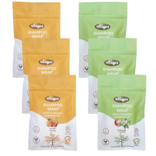 Nilaqua biodegradable Shampoo Wrap 6 pack (British brand)