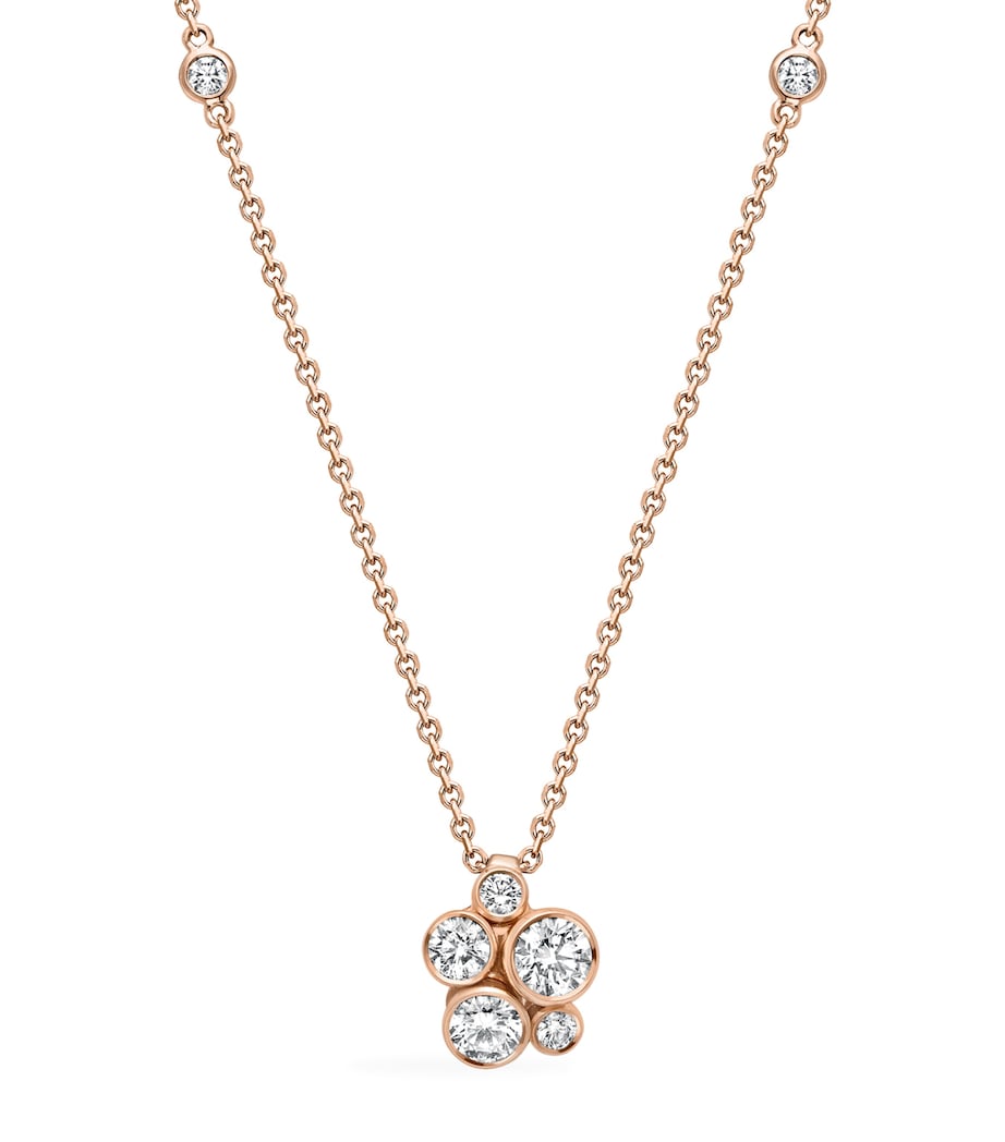 Boodles rose gold diamond Raindance pendant necklace, imported from the UK