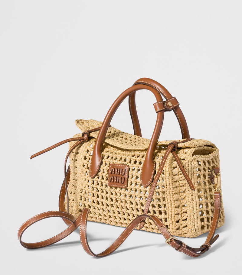Miu Miu raffia top-handle handbag, imported from the UK