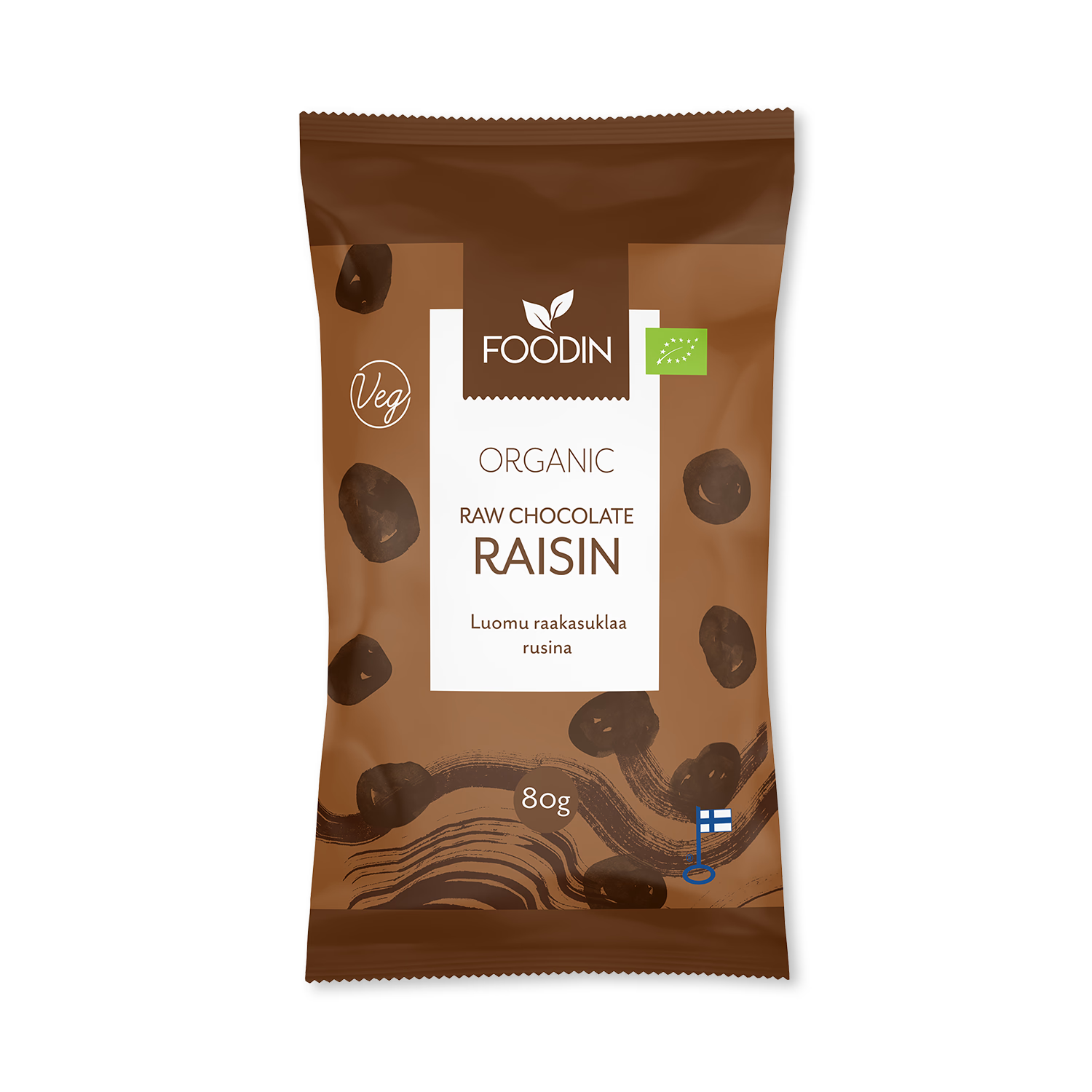 Organic raw chocolate raisins pack 8x80g, imported from the UK