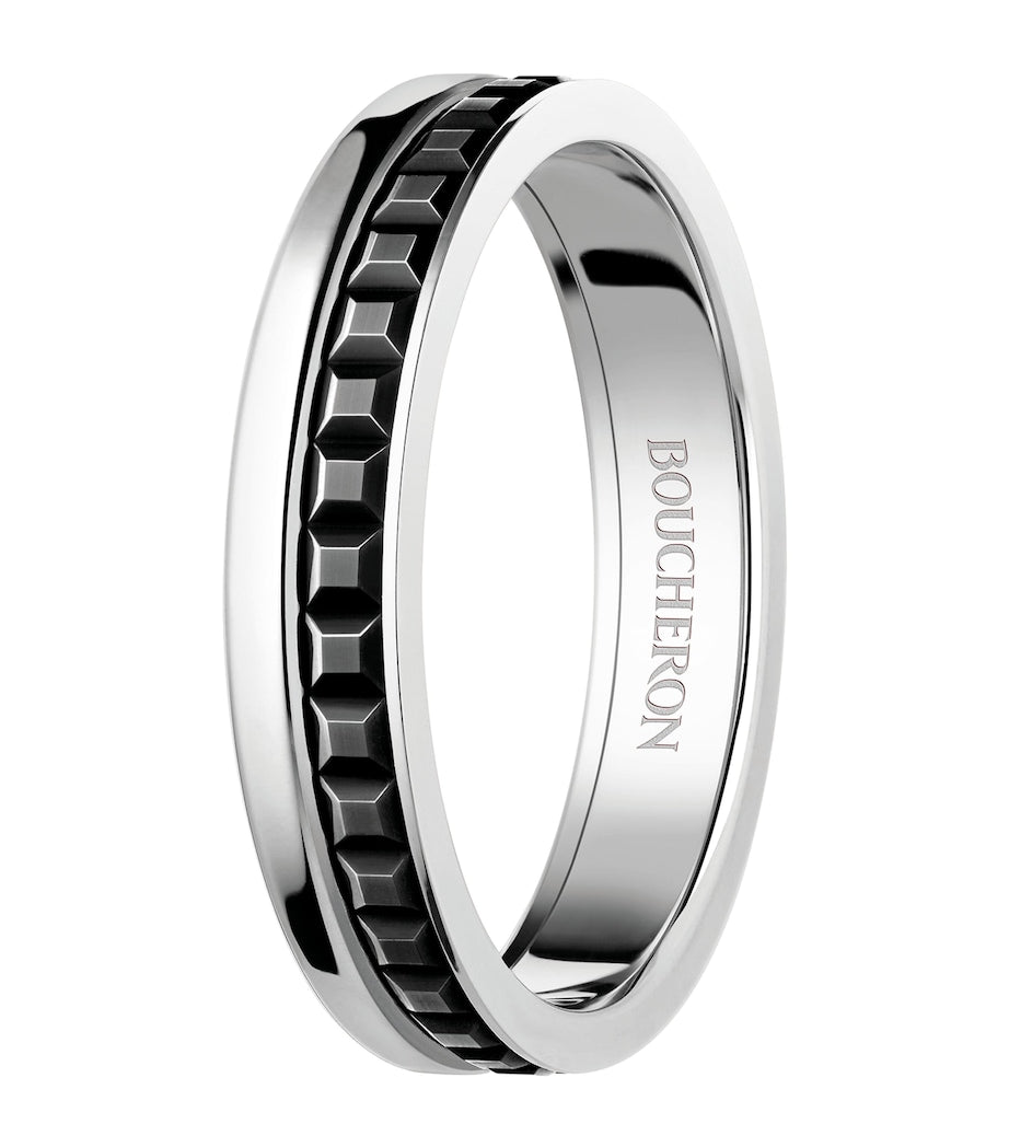 Boucheron Quatre Black Edition wedding band white gold, UK version