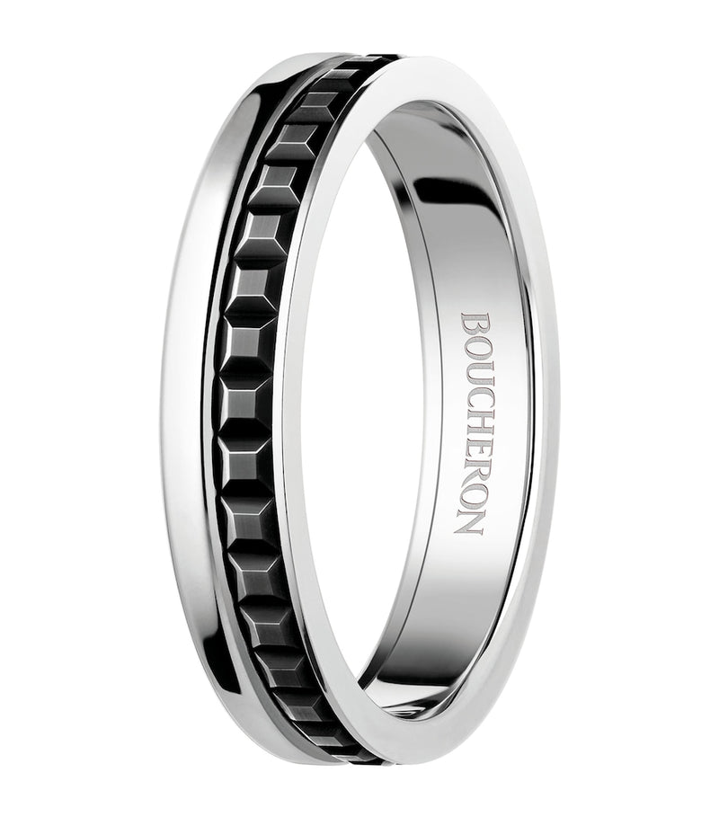 Boucheron Quatre Black Edition wedding band white gold, UK version