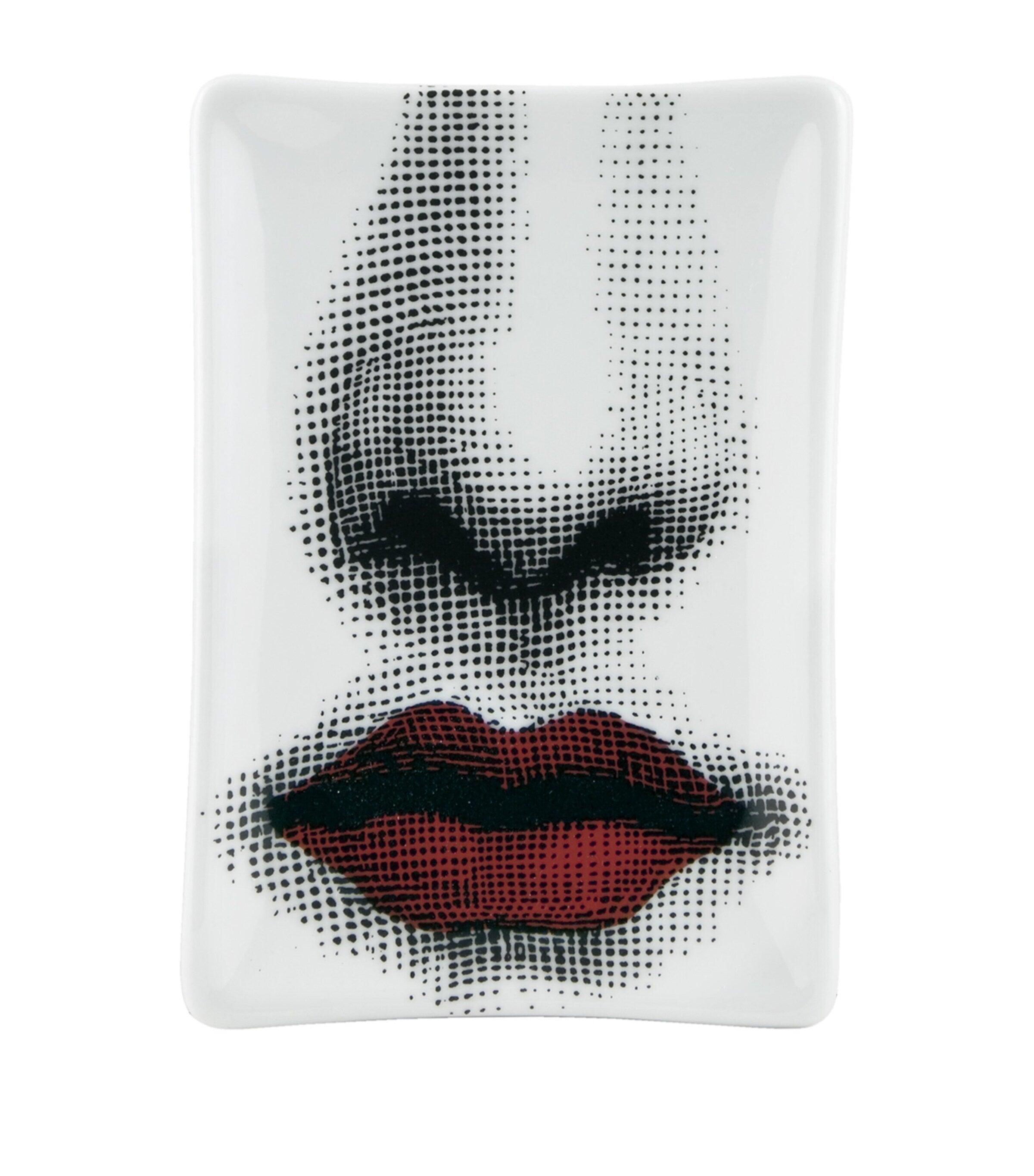 Fornasetti rectangular porcelain ashtray with whimsical design - British product