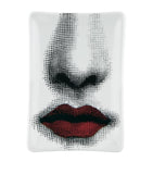 Fornasetti rectangular porcelain ashtray with whimsical design - British product