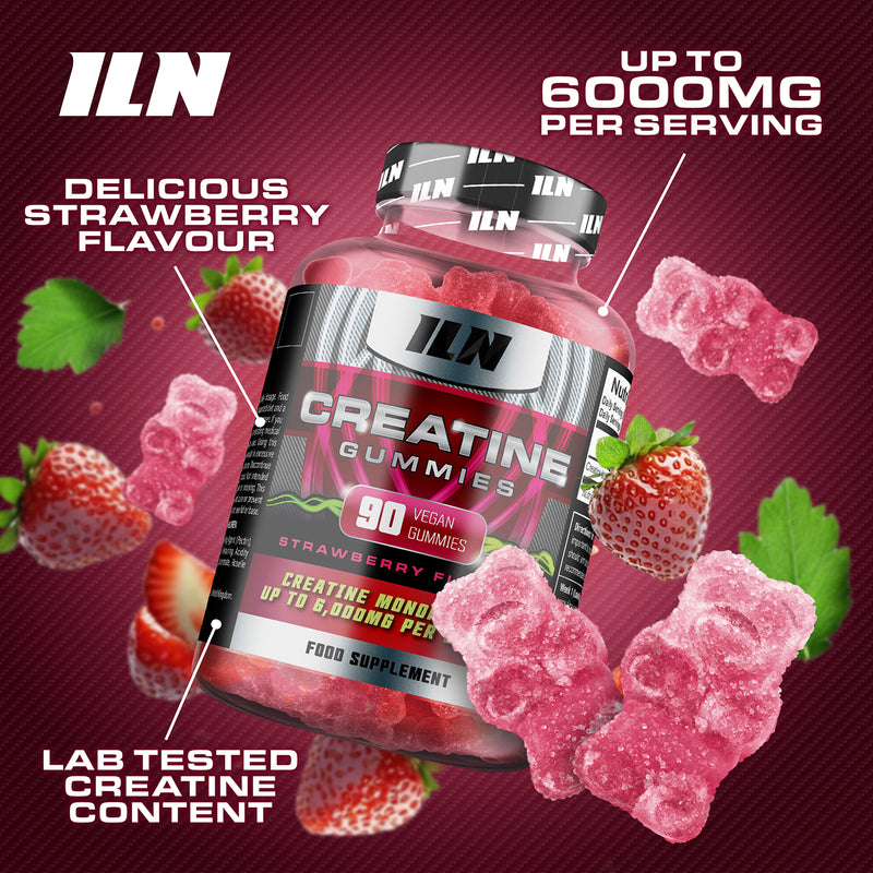 Iron Labs creatine gummies strawberry flavour 90 count (British brand)