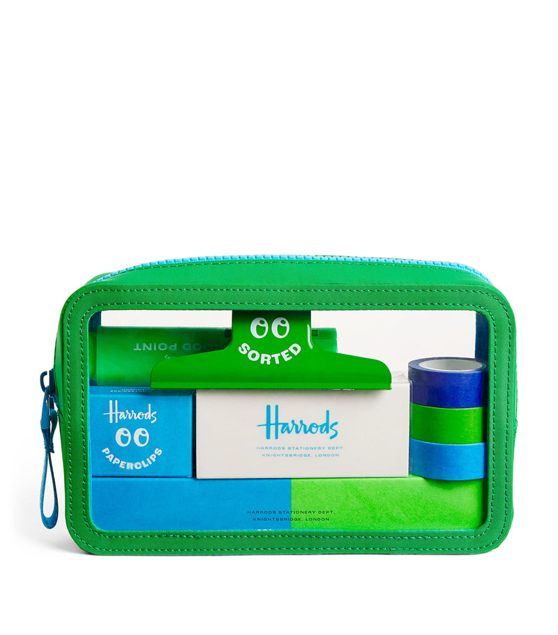 Harrods colourful pencil case set with highlighters and pencils, UK version