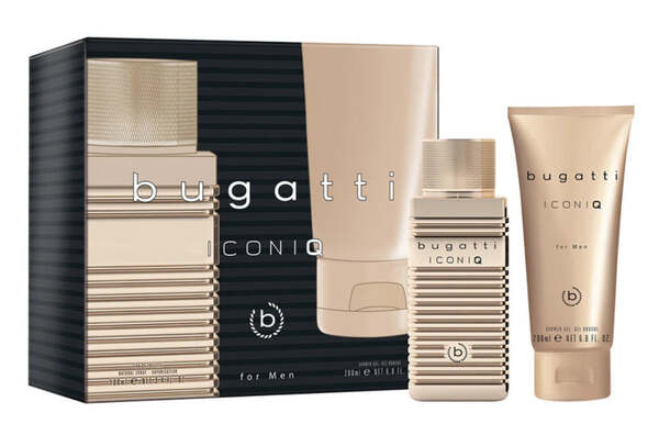 Bugatti Iconiq Gold gift set with EDT and shower gel, UK version