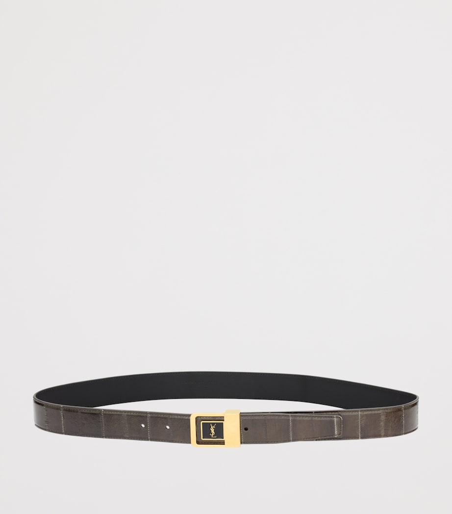 Saint Laurent gold-tone logo belt 3cm calfskin, UK version
