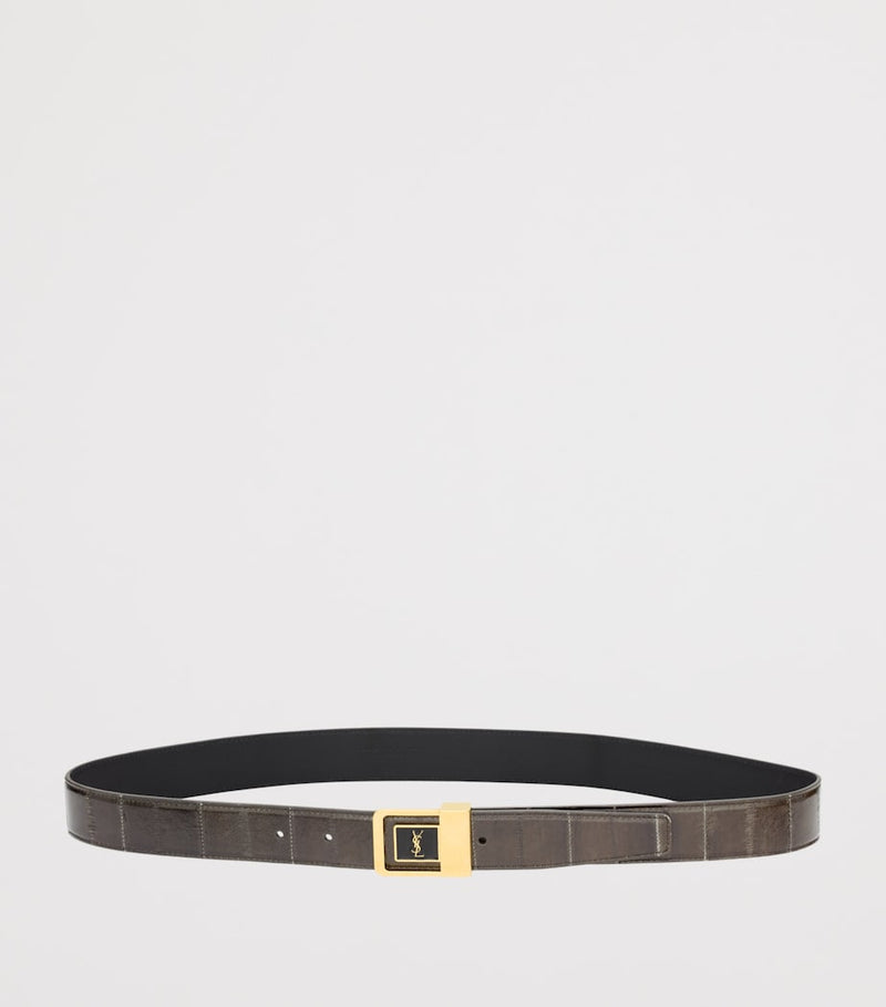 Saint Laurent gold-tone logo belt 3cm calfskin, UK version