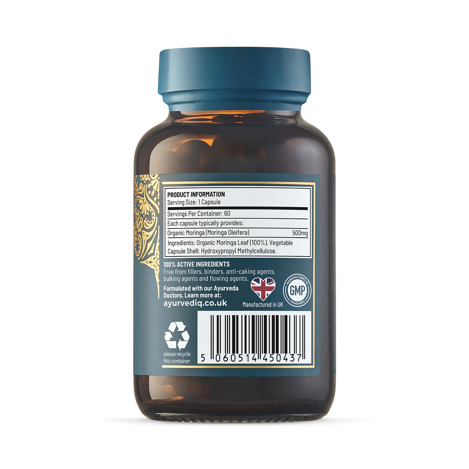 Ayurvediq organic moringa capsules 60 count (British brand)