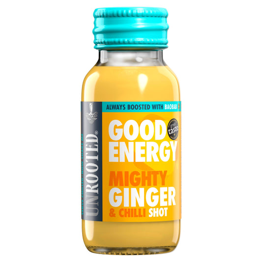 Unrooted Good Energy Mighty Ginger & Chilli Shot 60ml GOODS Sainsburys   