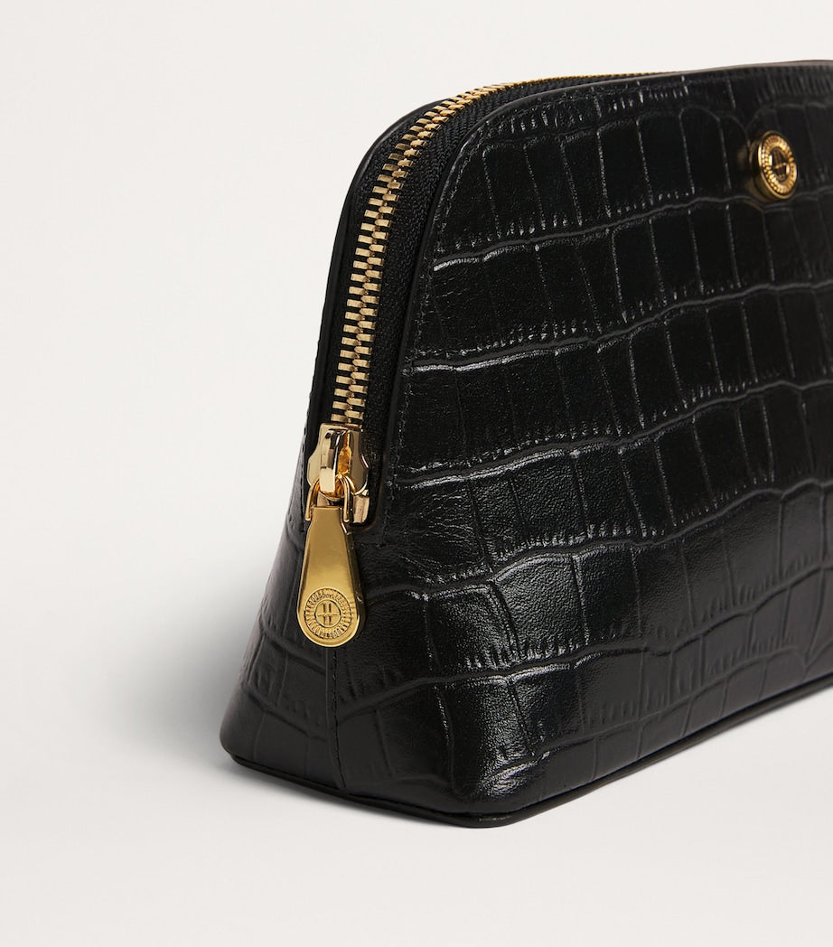 Harrods small croc-embossed leather cosmetics bag, UK version