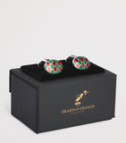 Deakin & Francis sterling silver enamel oval cufflinks - British product