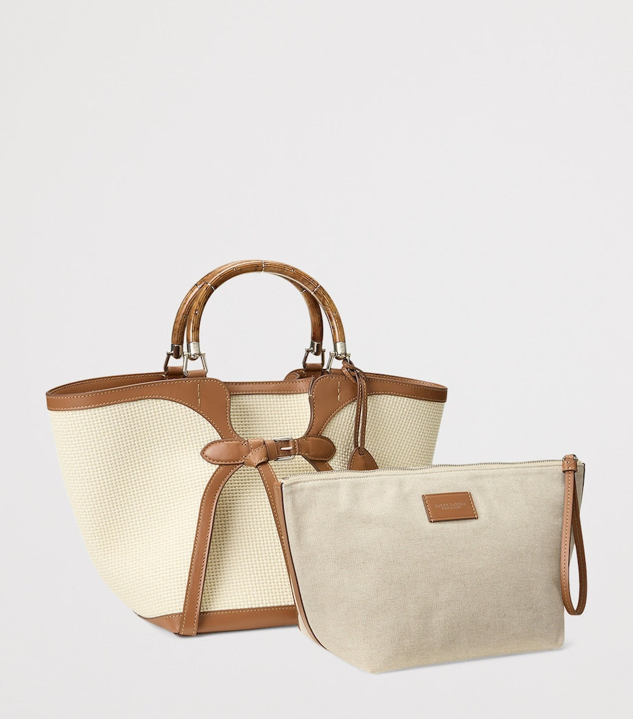 Ralph Lauren woven tote bag, luxury designer handbag, imported from the UK