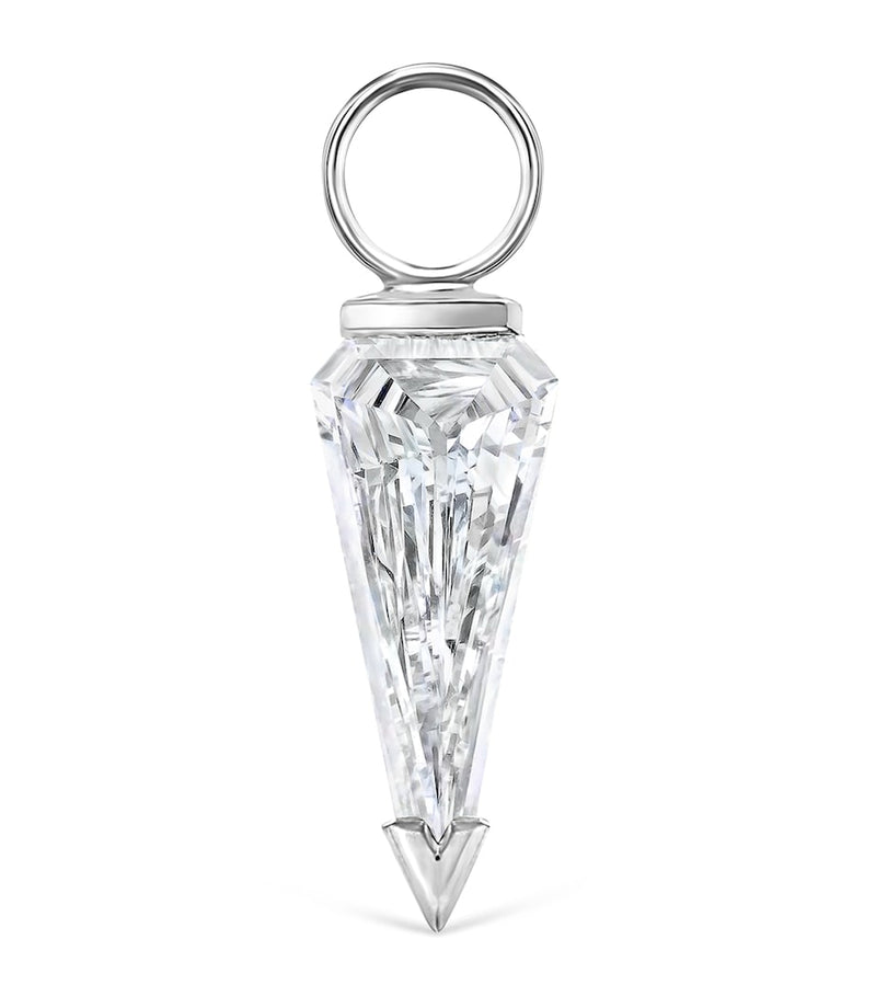 Maria Tash white gold silhouette diamond charm 8mm, imported from the UK