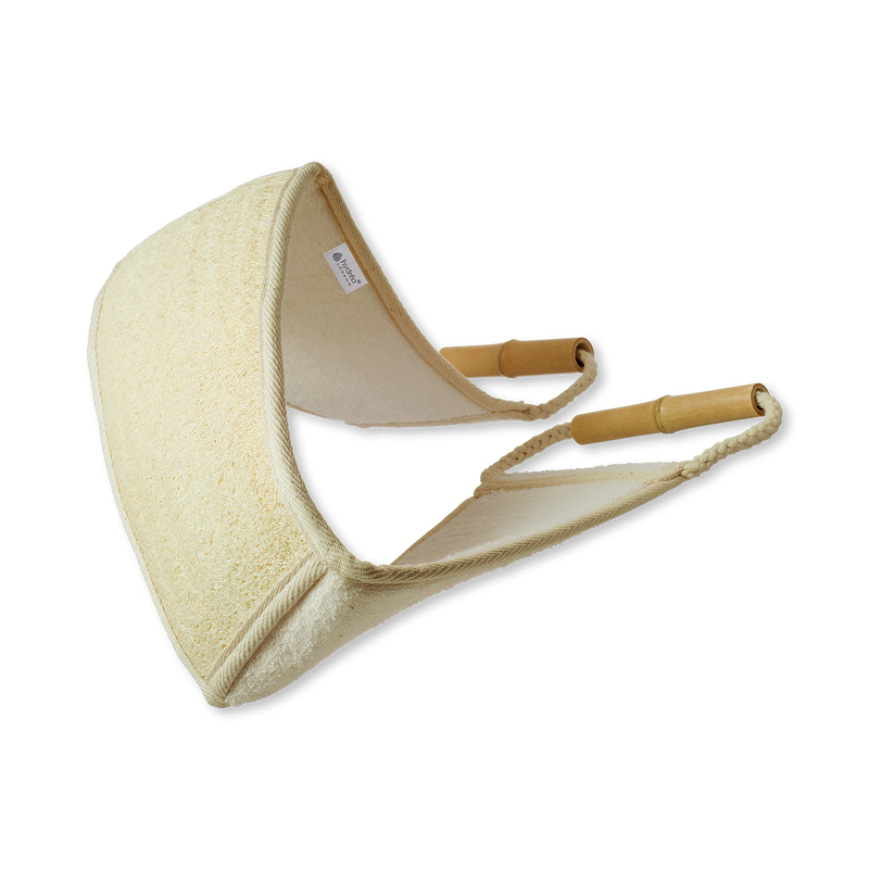 Hydréa London bamboo loofah exfoliating back strap, UK version