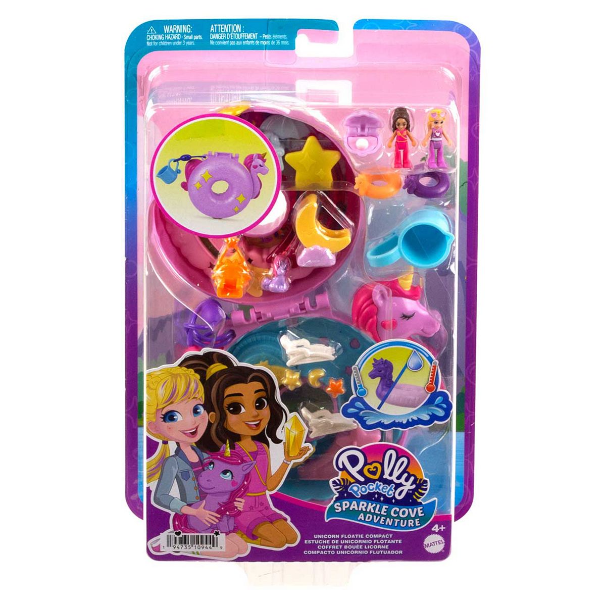 Polly Pocket Sparkle Cove Adventure Unicorn Compact GOODS Boots   