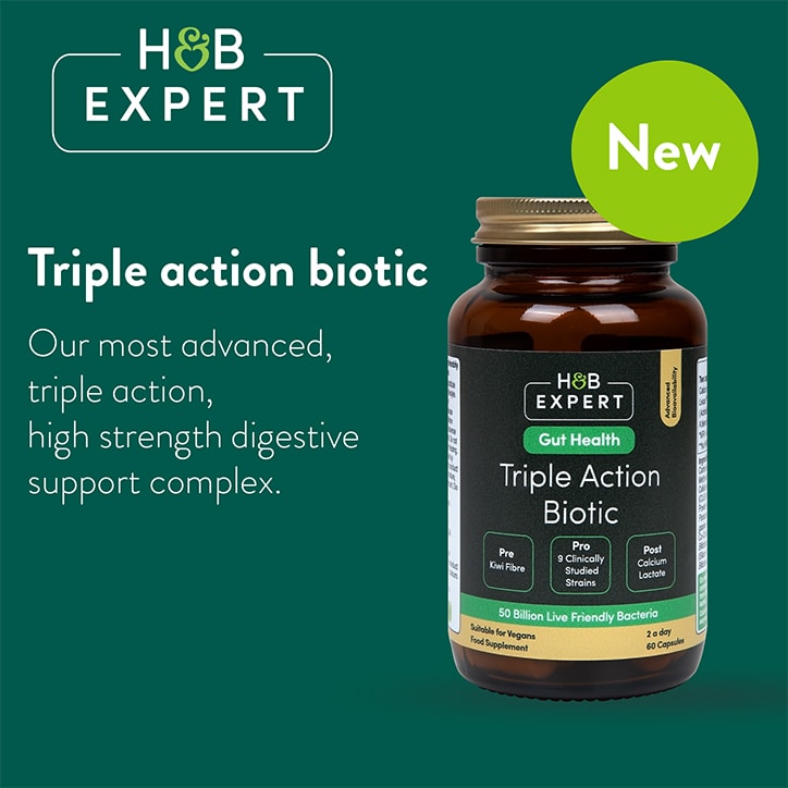 H&B Expert Triple Action Biotic Gut Formula 60 Capsules GOODS Holland&Barrett   