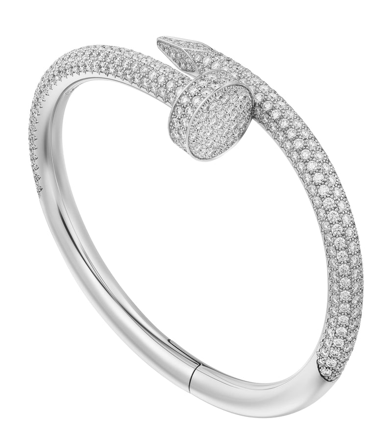 Cartier medium white gold and diamond Juste Un Clou bracelet - British product