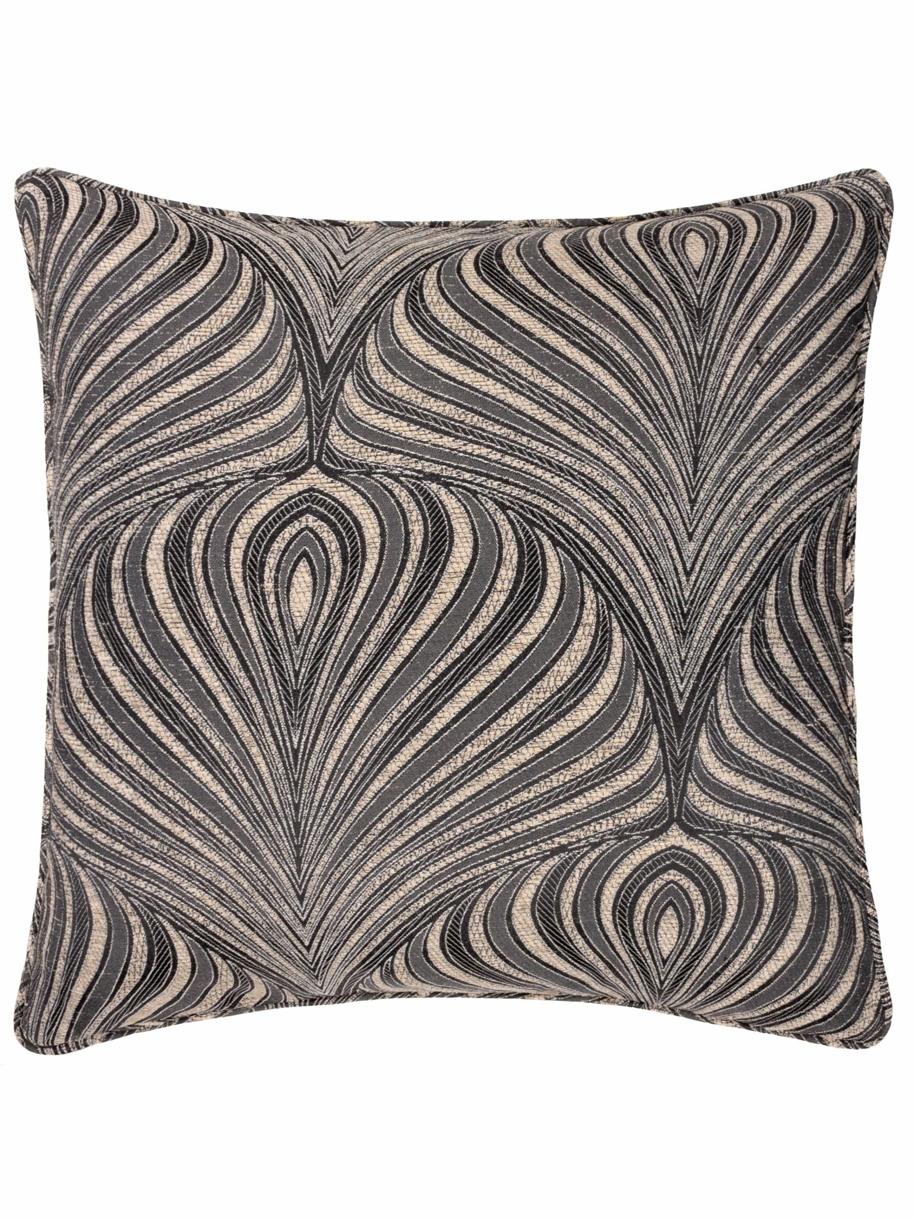 Riva Paoletti black jacquard cushion 55cm - British product