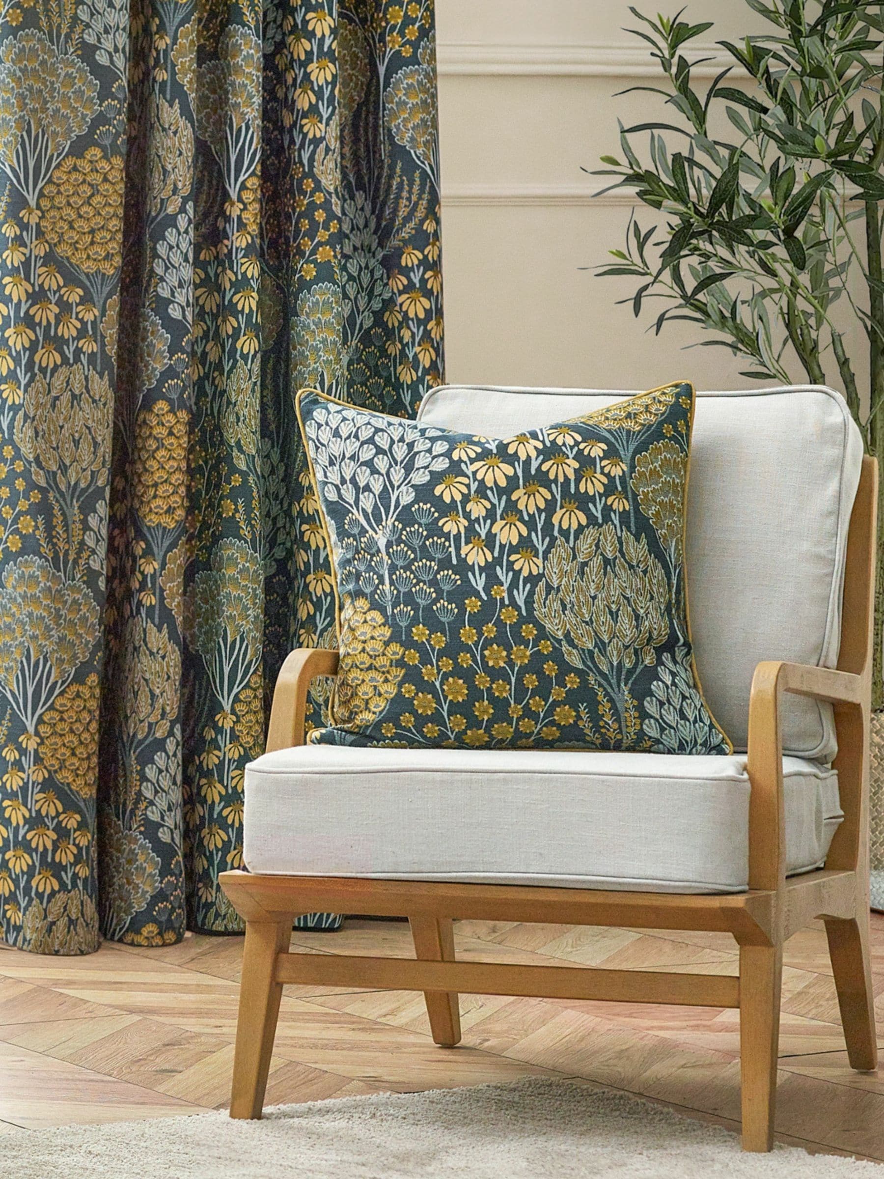 Wylder Ophelia Floral Jacquard cushion 50x50cm (British brand)