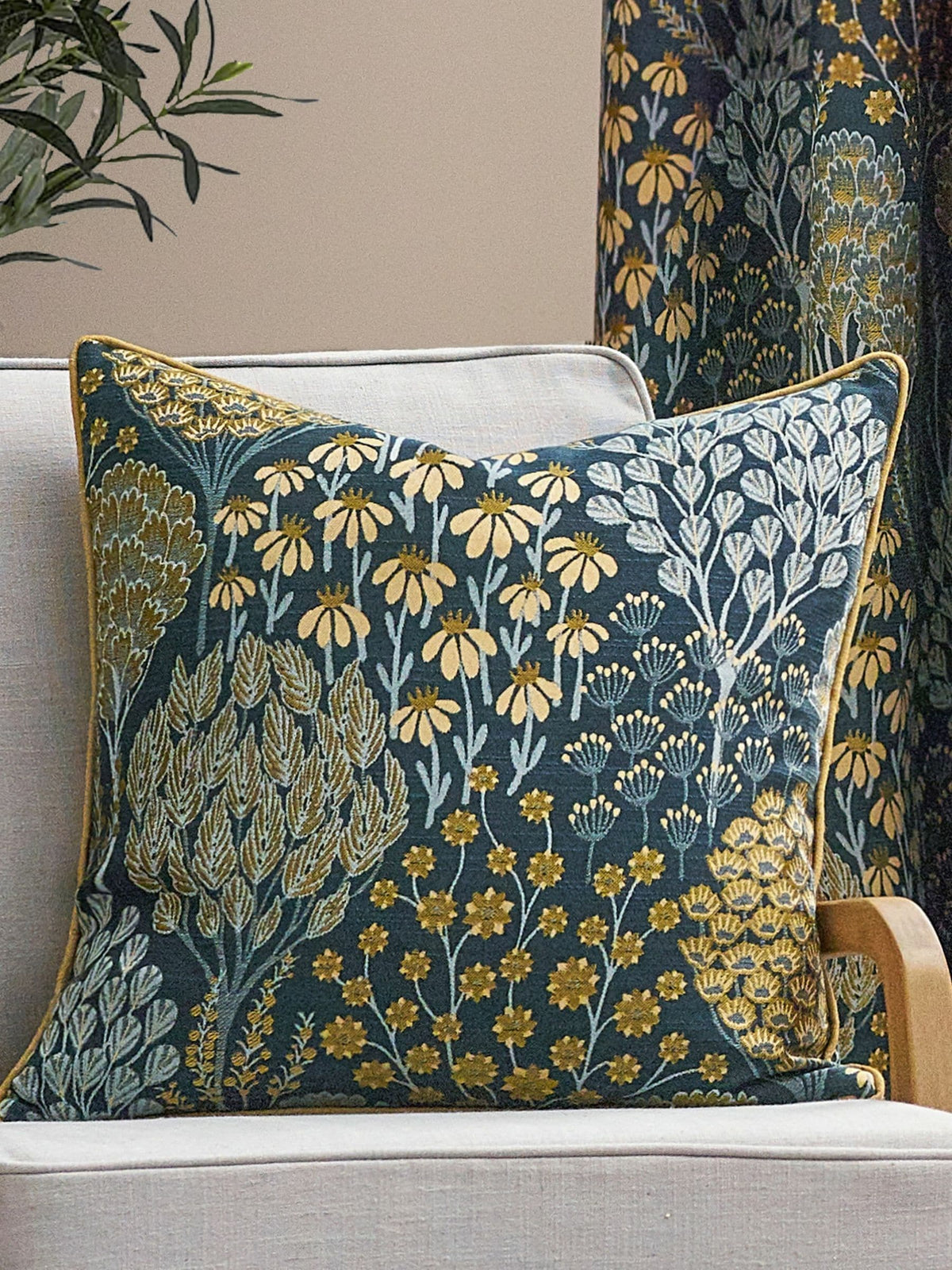 Wylder Ophelia Floral Jacquard cushion 50x50cm (British brand)
