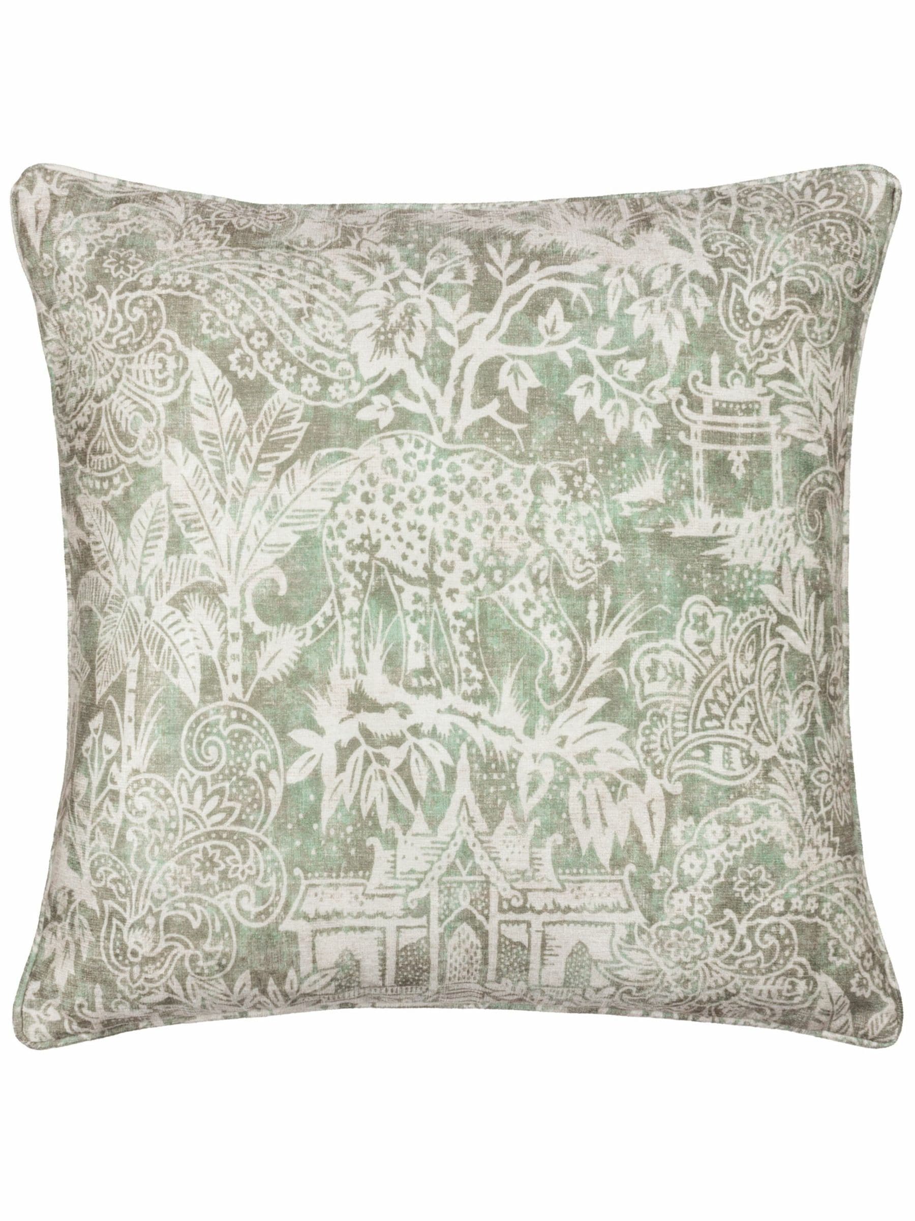 Wylder sage green Bengal chenille cushion, UK version