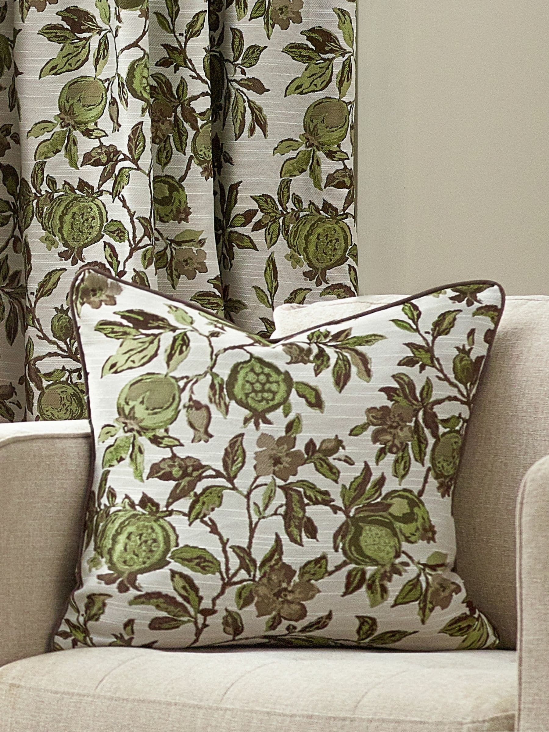 Wylder Pomegranate floral jacquard cushion 50cm - British product
