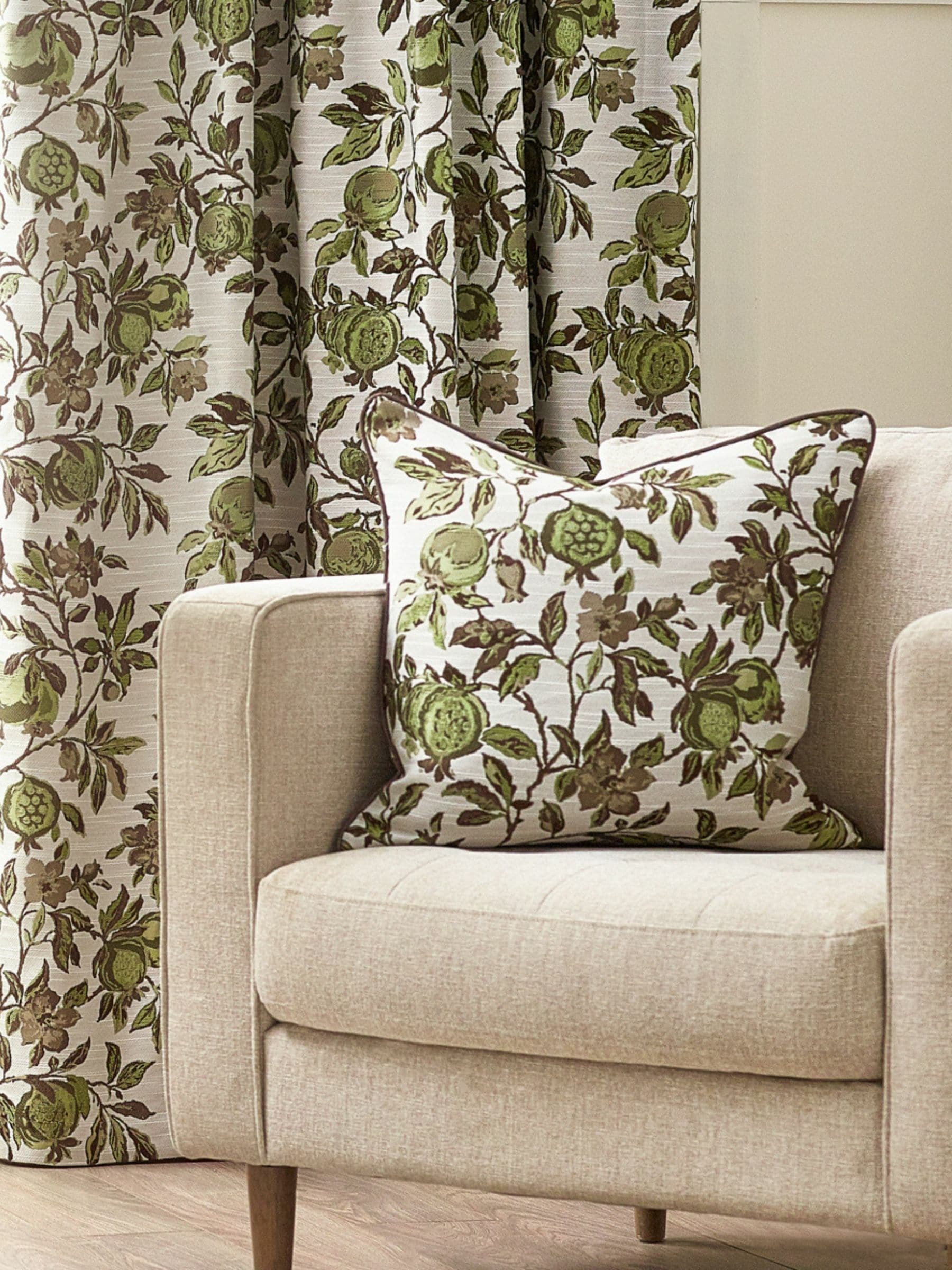 Wylder Pomegranate floral jacquard cushion 50cm - British product