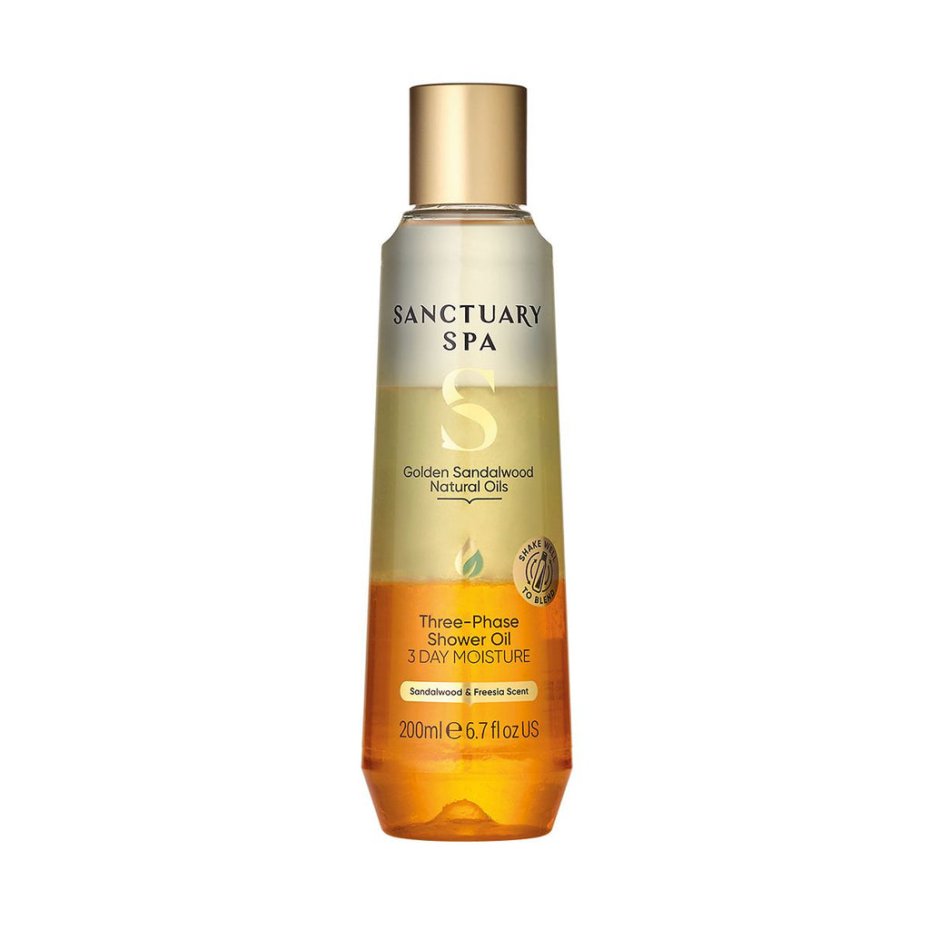 Sanctuary Spa Golden Sandalwood Natural Oils Three-Phase Shower Oil 200ml