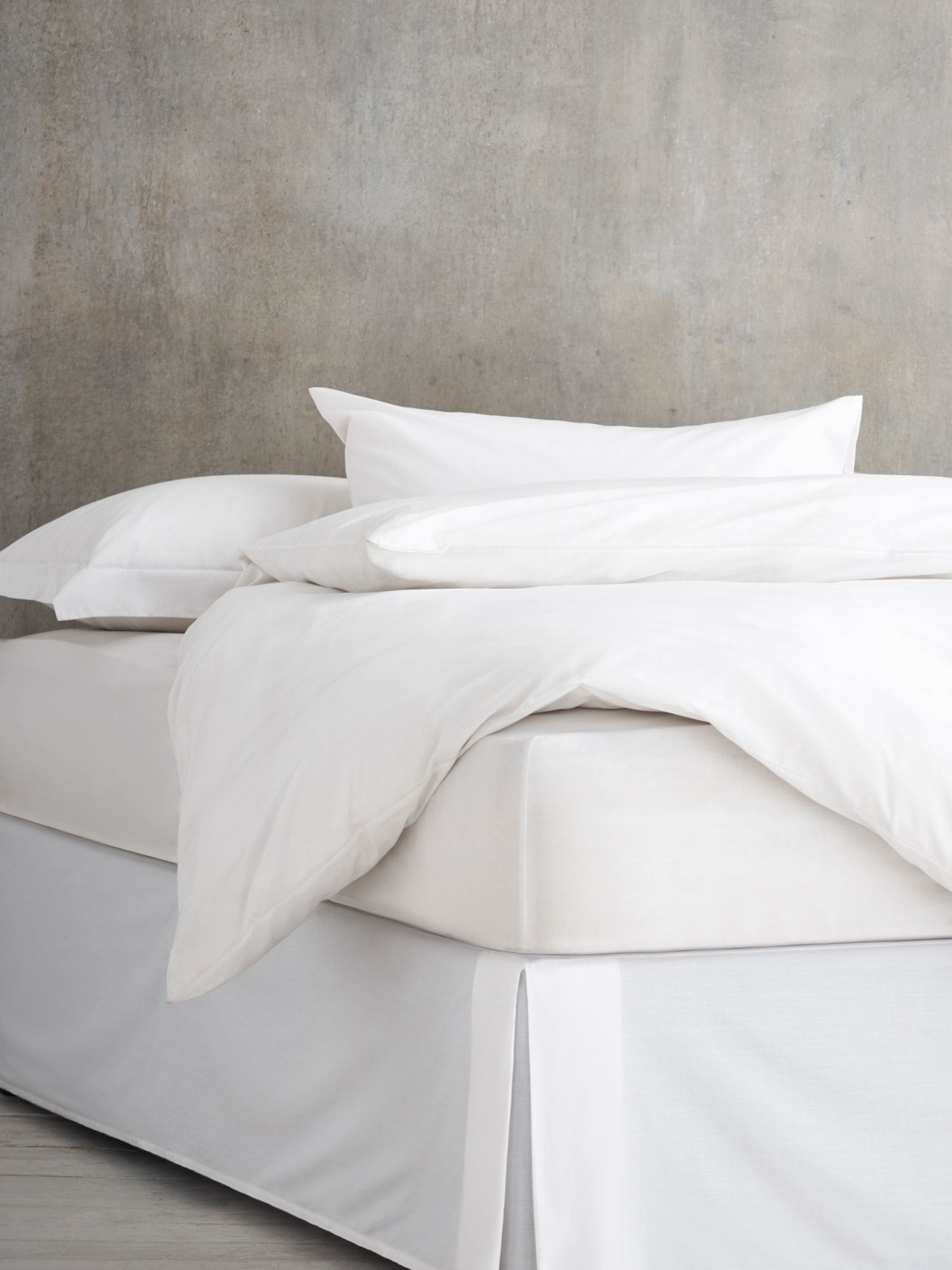 White cotton rich bed valance (British brand)