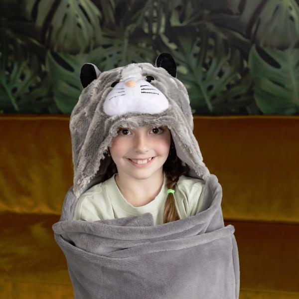 Cozy Noxxiez cat hooded blanket super soft fleece 130x100cm (British brand)
