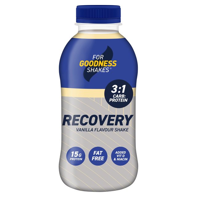 For Goodness Shakes Vanilla Fudge Recovery Protein Shake    435ml GOODS M&S   