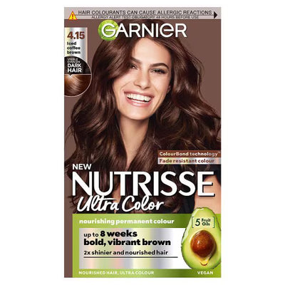 Superdrug Garnier Nutrisse 4.15 Iced Coffee Brown Permanent Hair Dye- Buy online at McGrocer