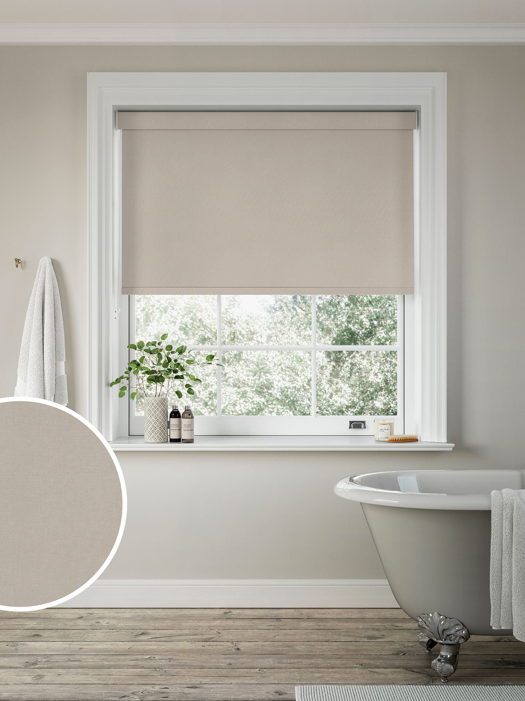 Next blackout roller blind taupe natural, imported from the UK