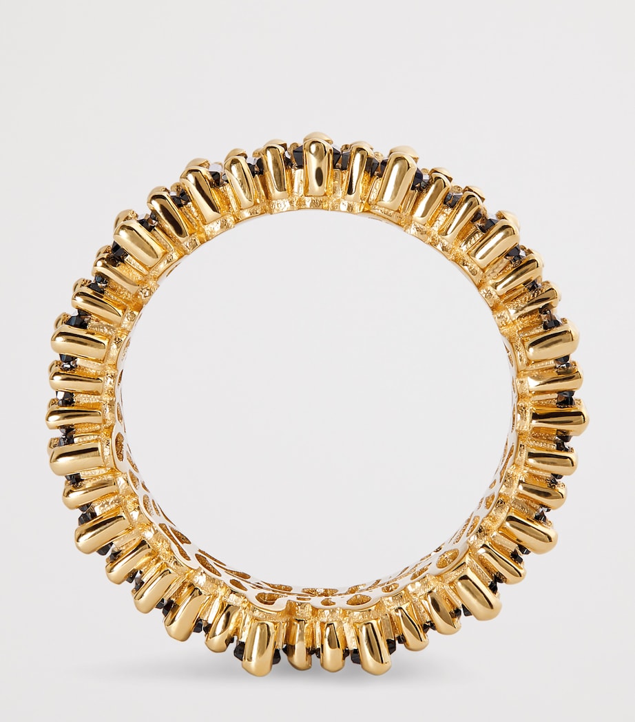 Suzanne Kalan yellow gold diamond sapphire eternity band size 7.25 (British brand)