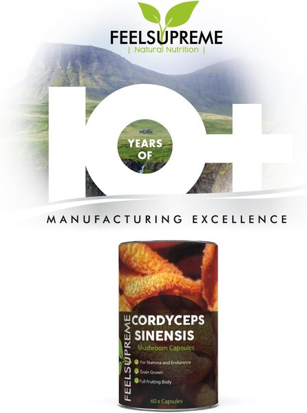 Feel Supreme Cordyceps Sinensis 60 capsules, imported from the UK