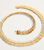 Suzanne Kalan yellow gold and diamond necklace 43.2cm, UK version
