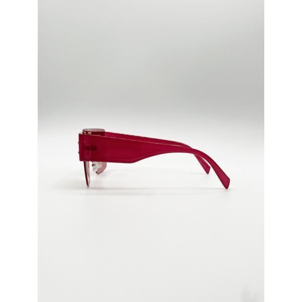 SVNX flat top sunglasses with pink mirror lens, imported from the UK