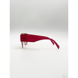SVNX flat top sunglasses with pink mirror lens, imported from the UK