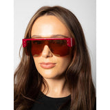 SVNX flat top sunglasses with pink mirror lens, imported from the UK