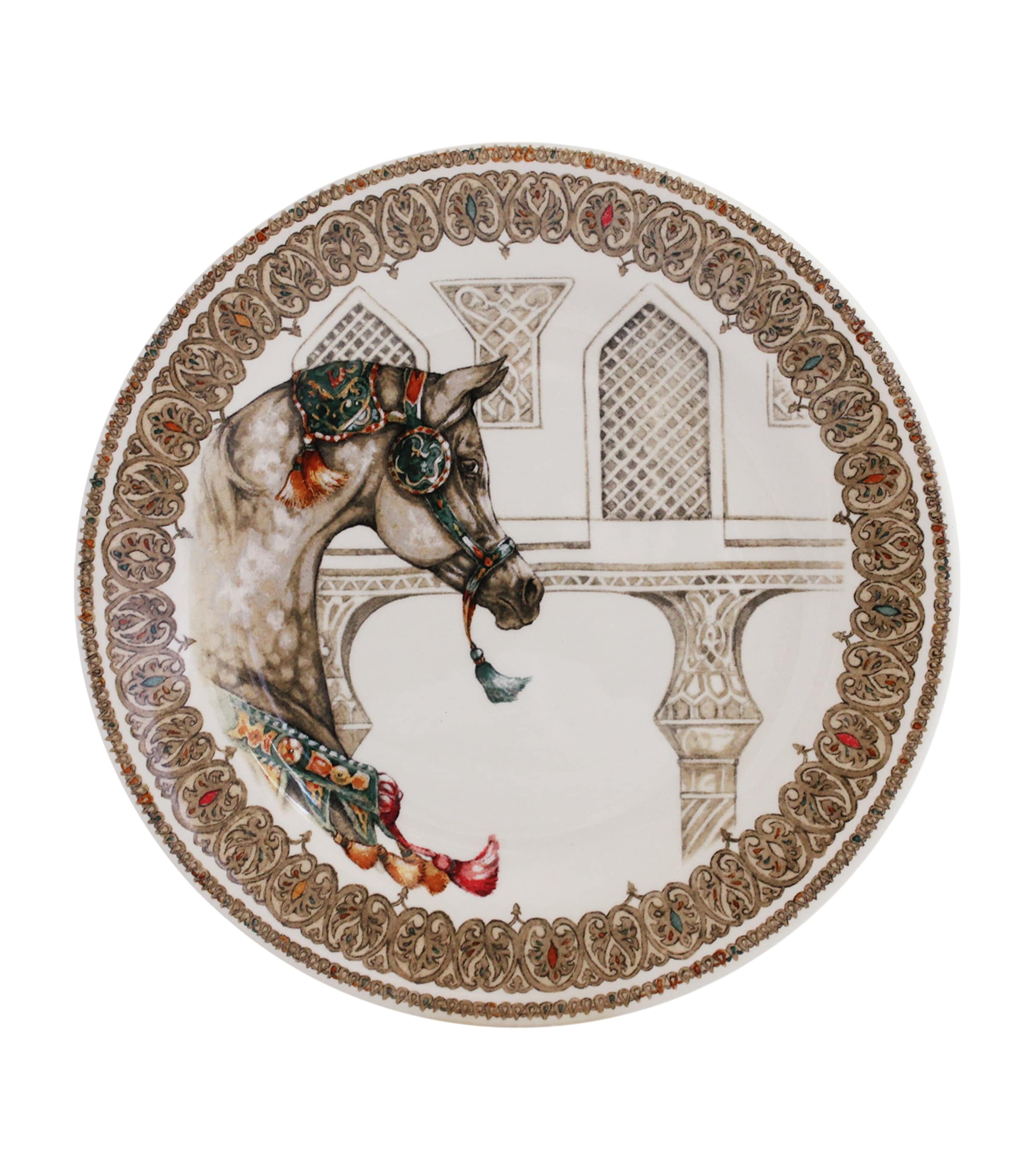 Gien Chevaux du Vent dessert plates 22cm set of 4 (British brand)
