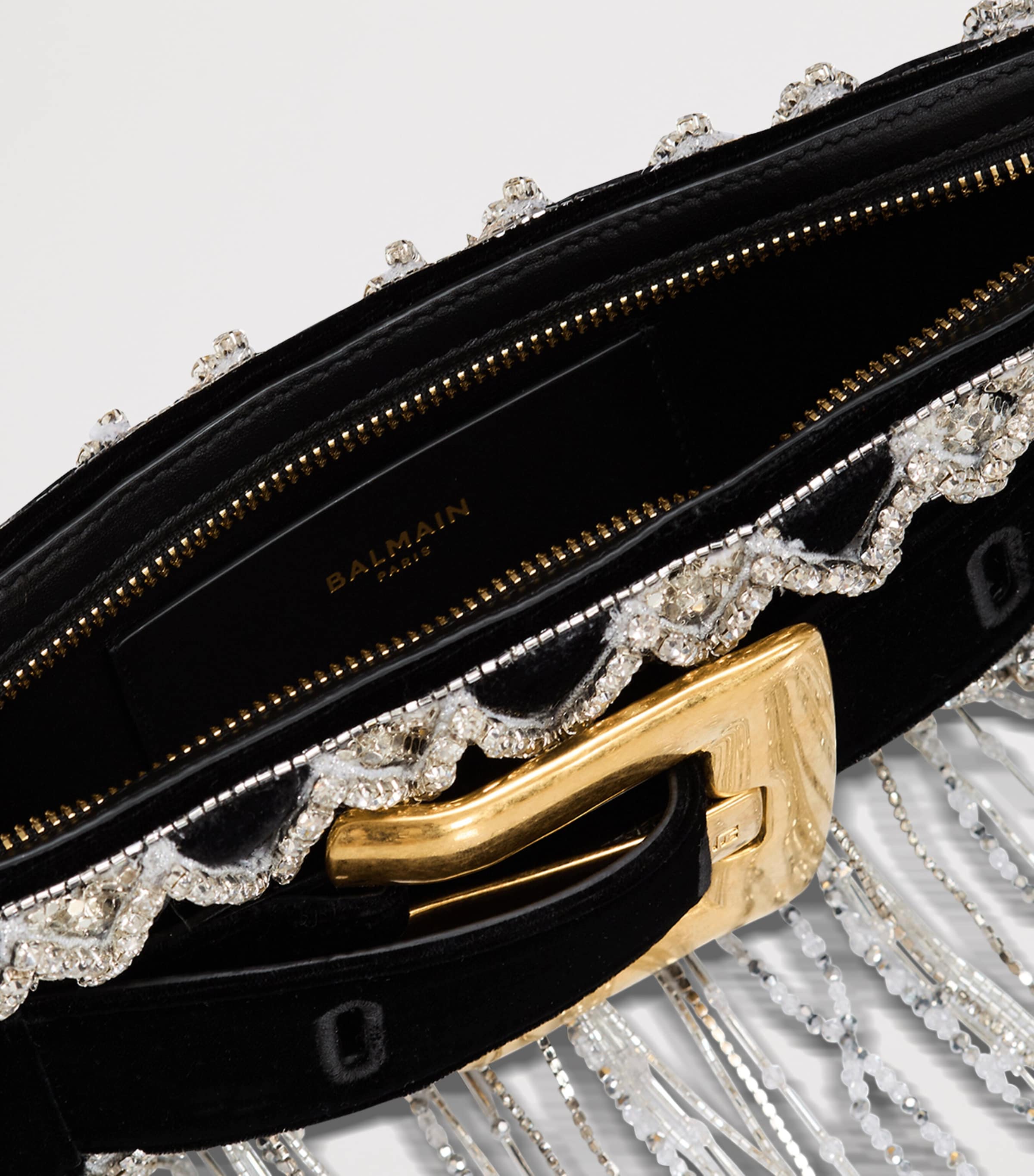 Balmain Anthem embellished clutch bag (British brand)