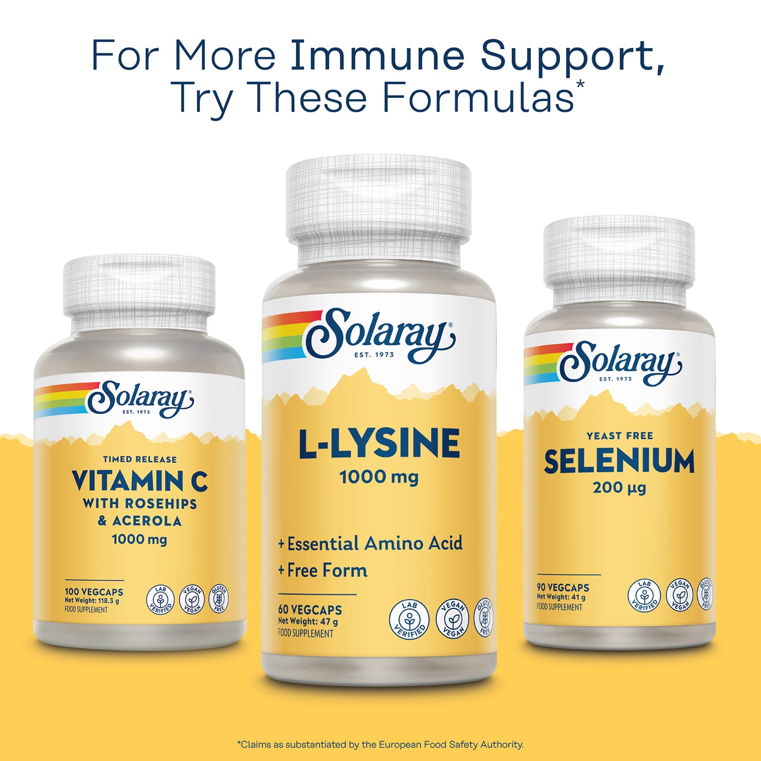 Solaray L-Lysine 1000mg 60 capsules, imported from the UK