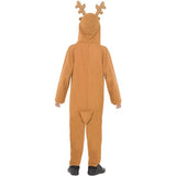 Smiffys reindeer all in one costume brown hooded jumpsuit - British product