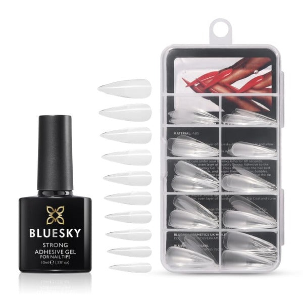 Bluesky soft gel nail extension kit stiletto 100 tips, UK version