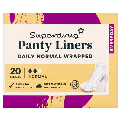 Superdrug Superdrug Folded Panty Liners Wrapped 20 Count - Kjøp online hos McGrocer