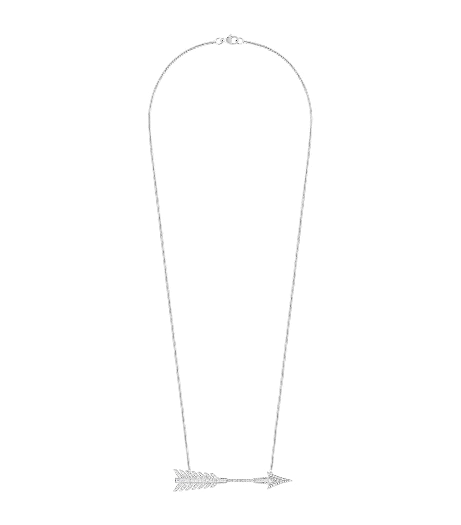 Boucheron white gold diamond Flèche pendant necklace, imported from the UK